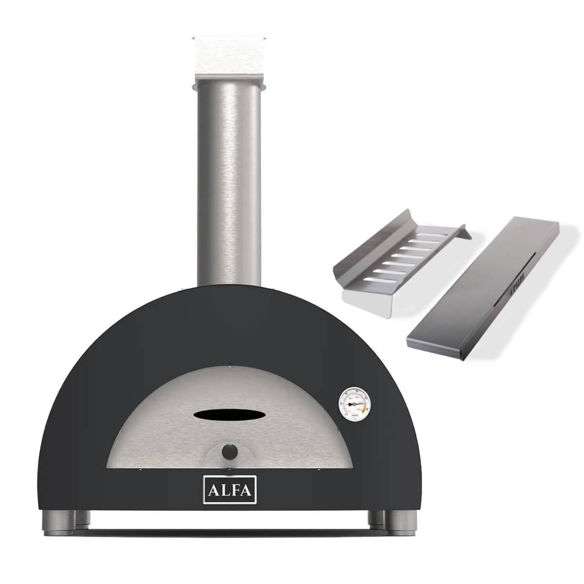 Alfa Moderno Gasofen 1 Pizza Hybrid Set  - schiefer grau