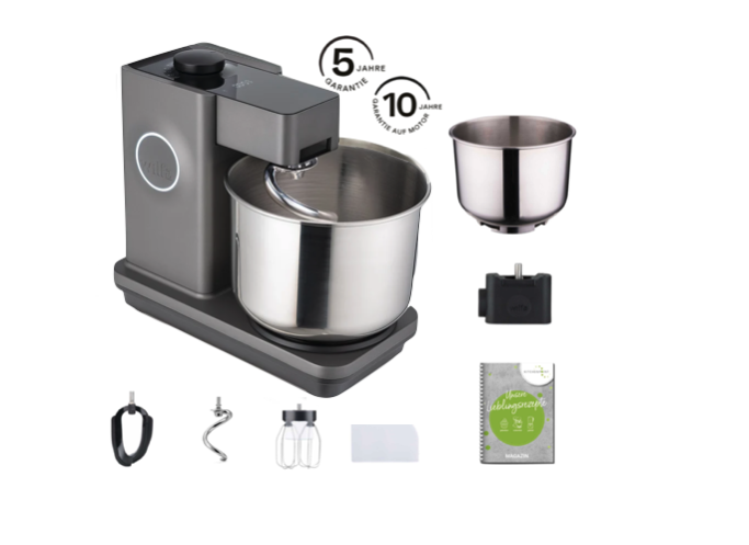 Wilfa Küchenmaschine Probaker V2 Grau - Schüssel Set inkl. Adapter