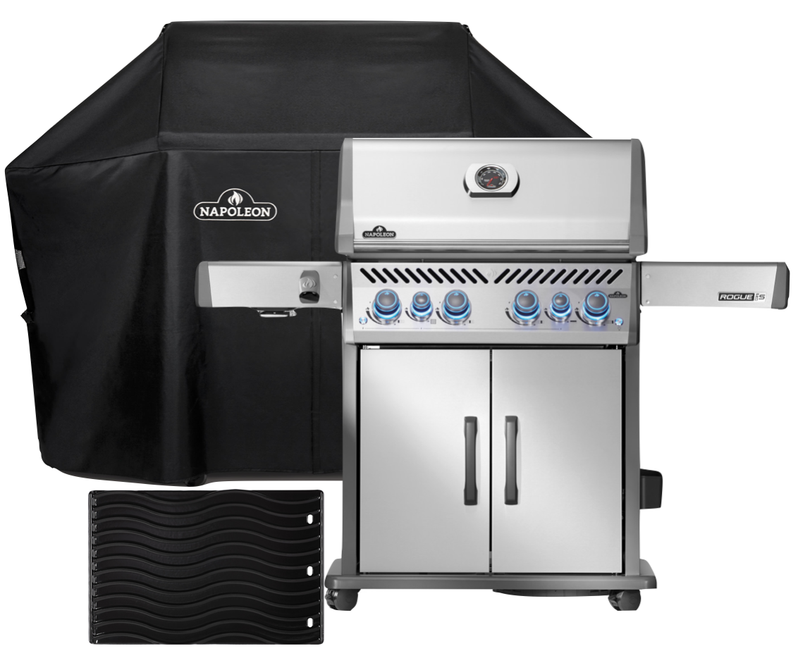 Napoleon Rogue PRO-S 525 mit Edelstahl Rosten inkl. Abdeckhaube und Gussplatte - Modell 2025
