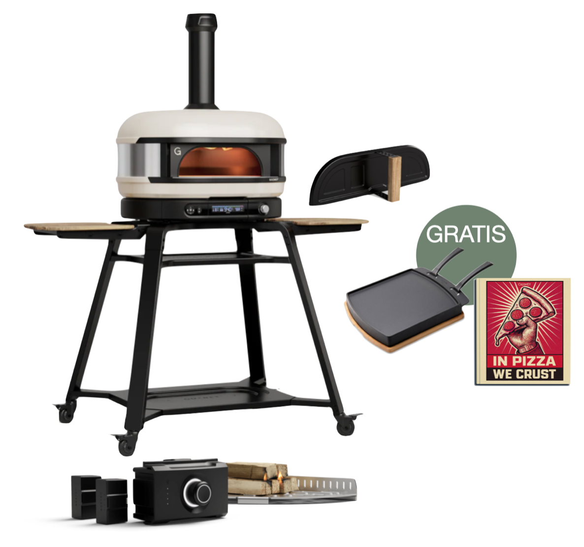 Gozney Dome Gen 2.0 Creme - Woodfire Set inkl. Gestell