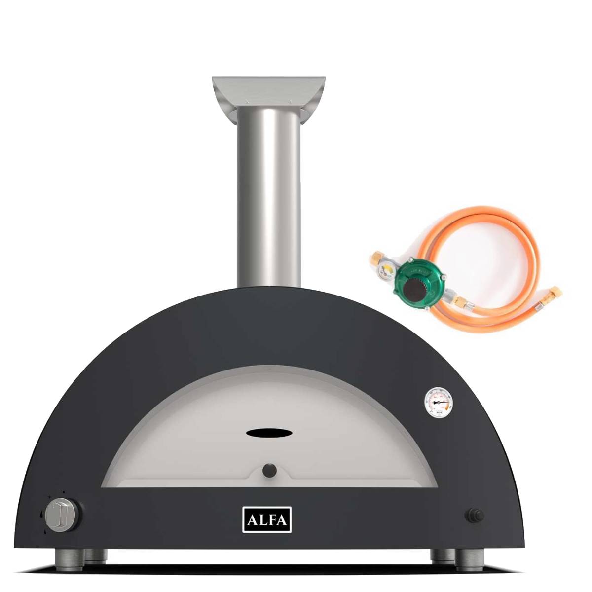 Alfa Moderno 3 Pizze Gas Schlauch Set - schiefer grau Alfa Moderno 3 Pizze Gas Schlauch Set - schiefer grau