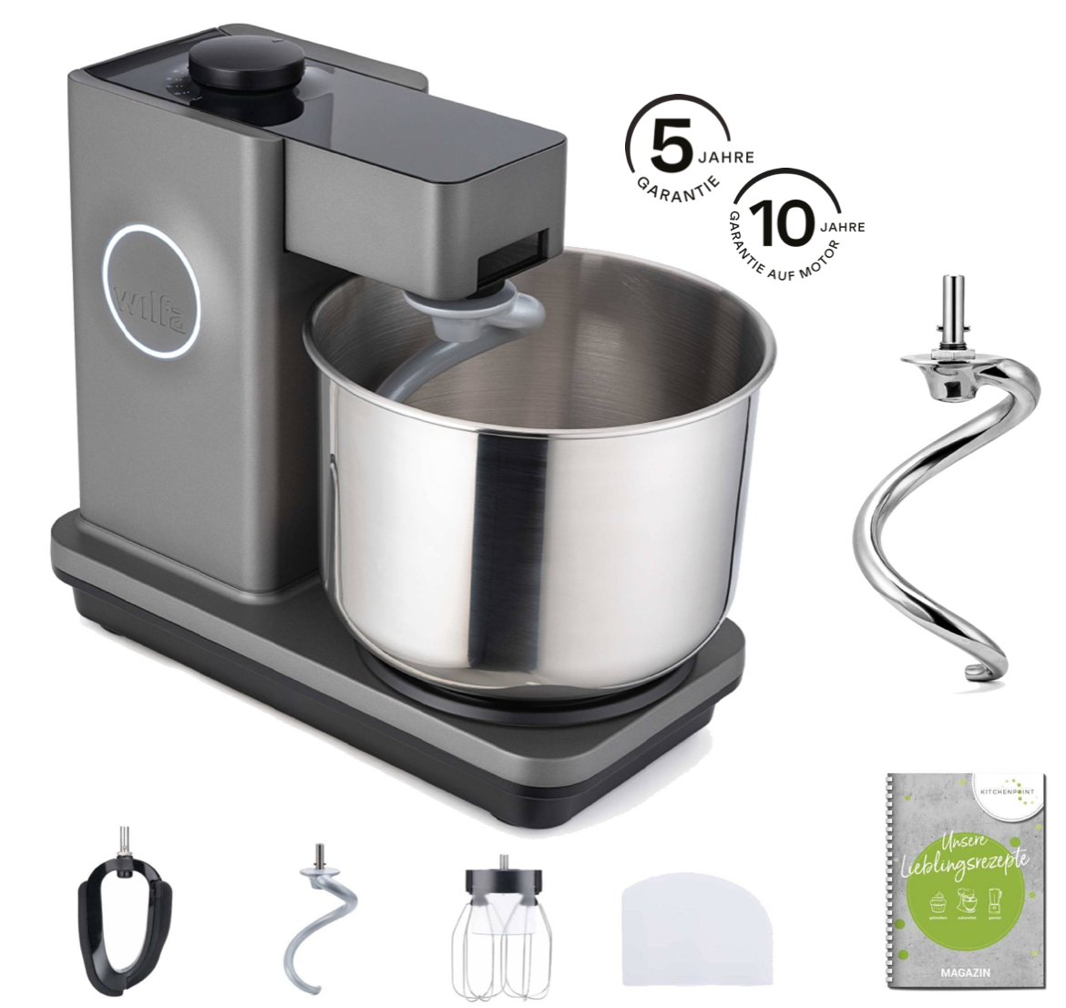 Wilfa Küchenmaschine Probaker grau - Knethaken Set Wilfa Küchenmaschine Probaker grau - Knethaken Set