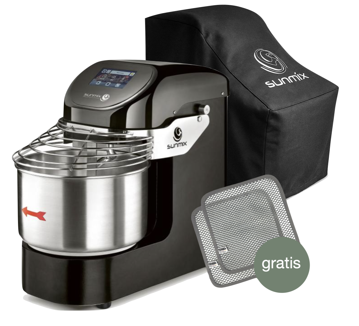 Sunmix EVO Line 6 Spiralkneter Schwarz - Set inkl. Abdeckhaube