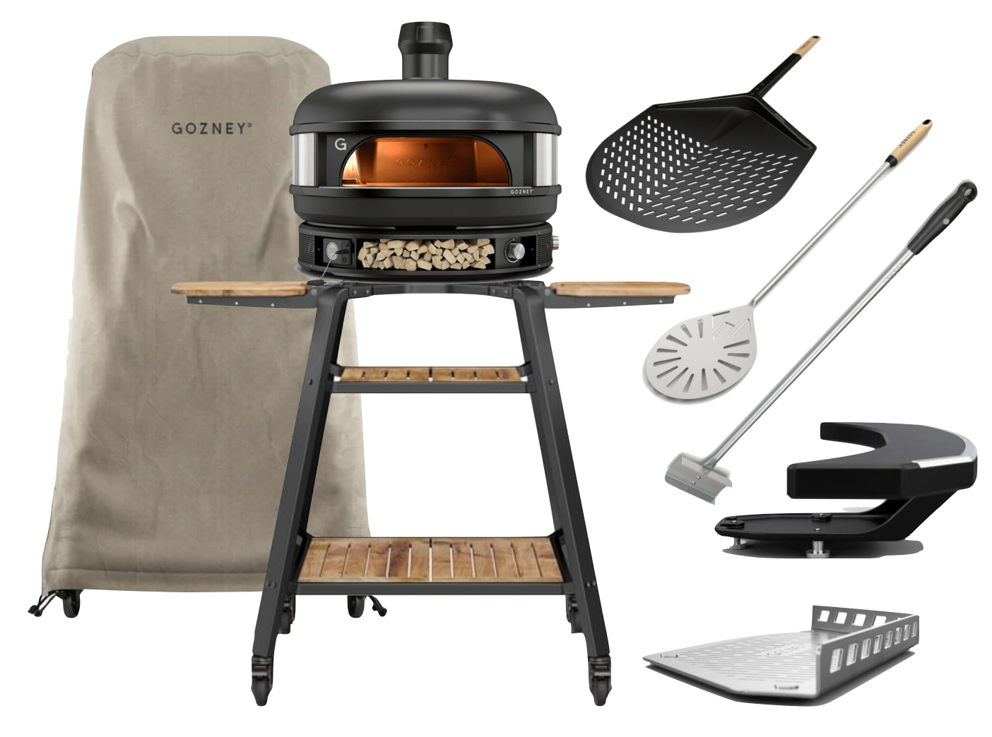 Gozney Dome Dual Fuel Schwarz - Neapel Set mit Gestell