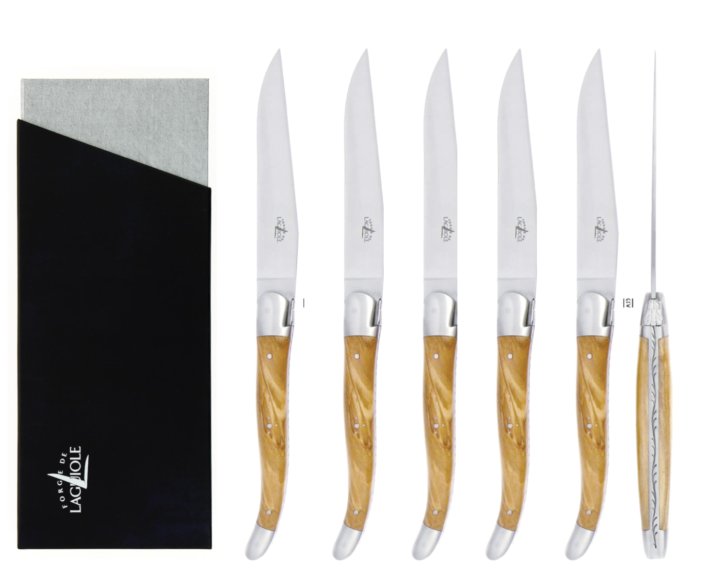 Forge de Laguiole Steakmesser 6er Set - Olivenholz Forge de Laguiole Steakmesser 6er Set - Olivenholz