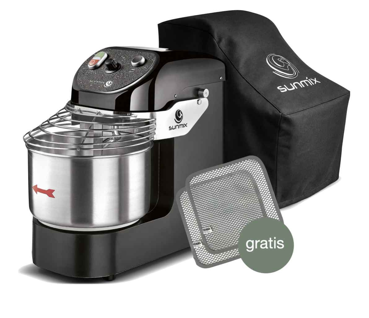 Sunmix Easy Line 6 Spiralkneter Schwarz - Set inkl. Abdeckhaube