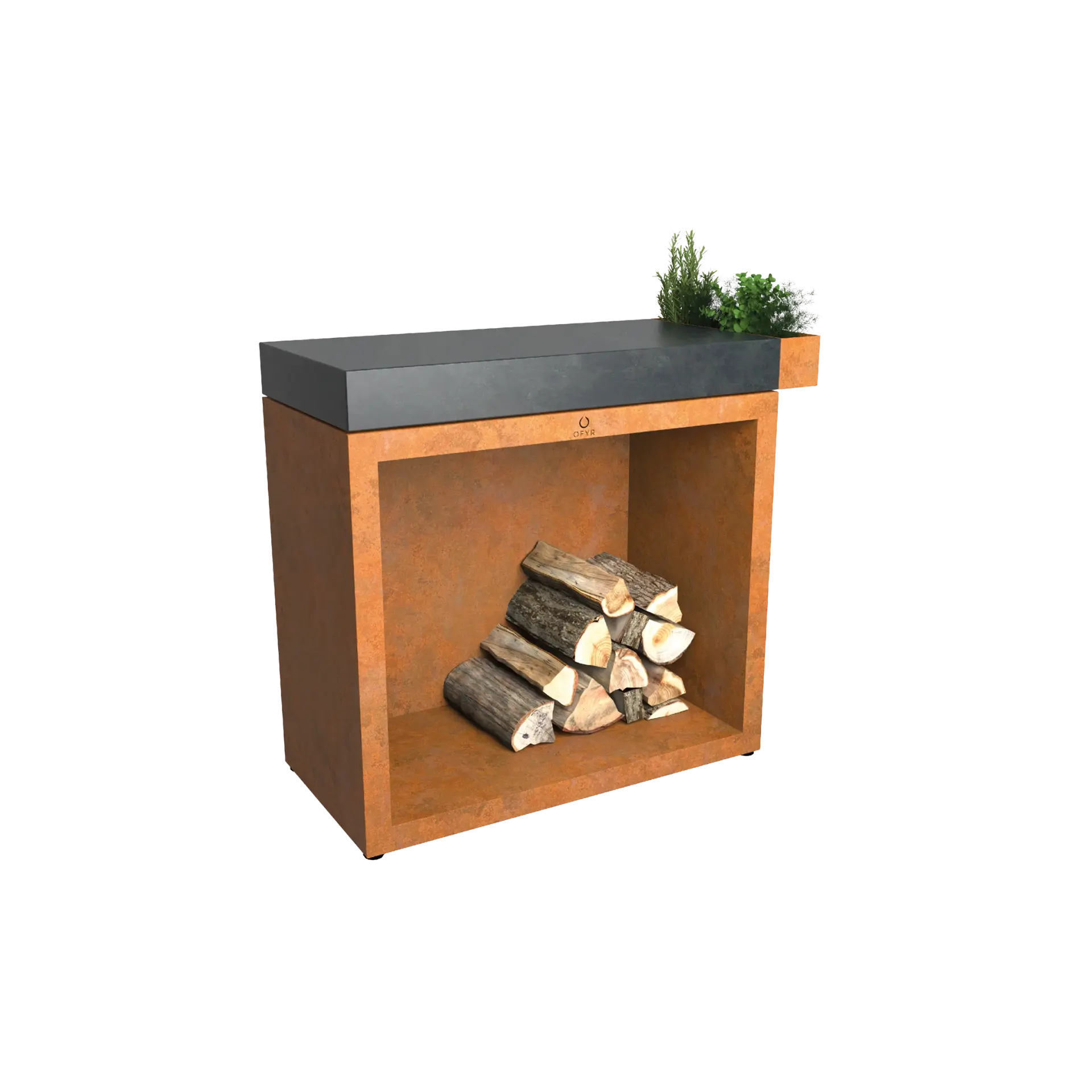 OFYR Butcher Block Storage 90 Corten Ceramic Dark Grey
