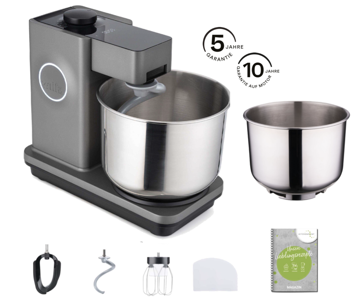 Wilfa Küchenmaschine Probaker Timer grau - Schüssel Set Wilfa Küchenmaschine Probaker Timer grau - Schüssel Set