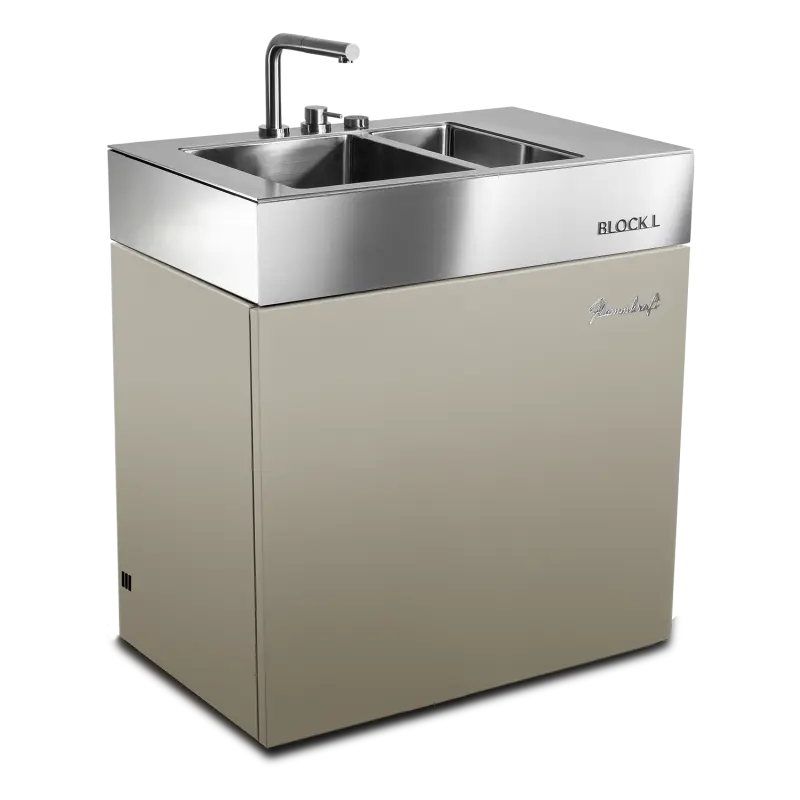 Flammkraft Block L Taupe - Spülbecken Modul