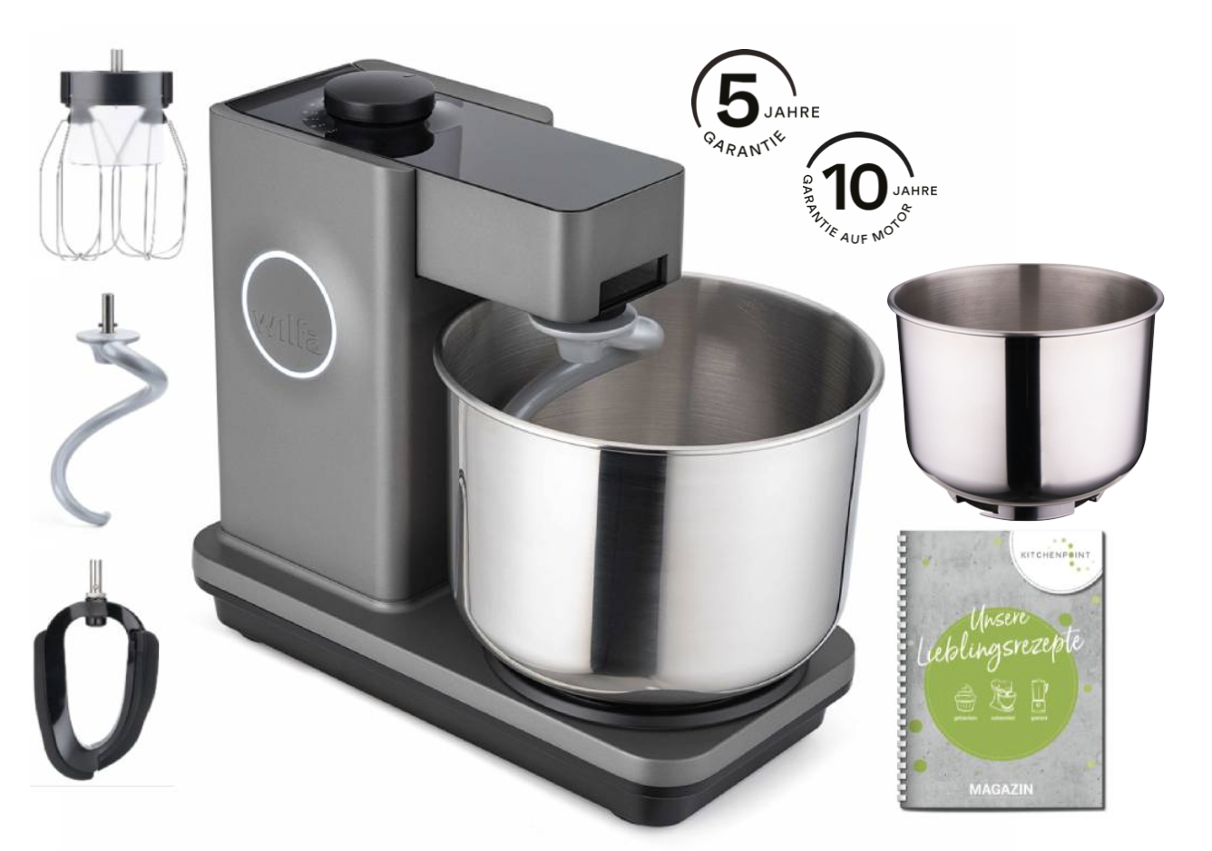 Wilfa Küchenmaschine Probaker  grau - Schüssel Set Wilfa Küchenmaschine Probaker  grau - Schüssel Set