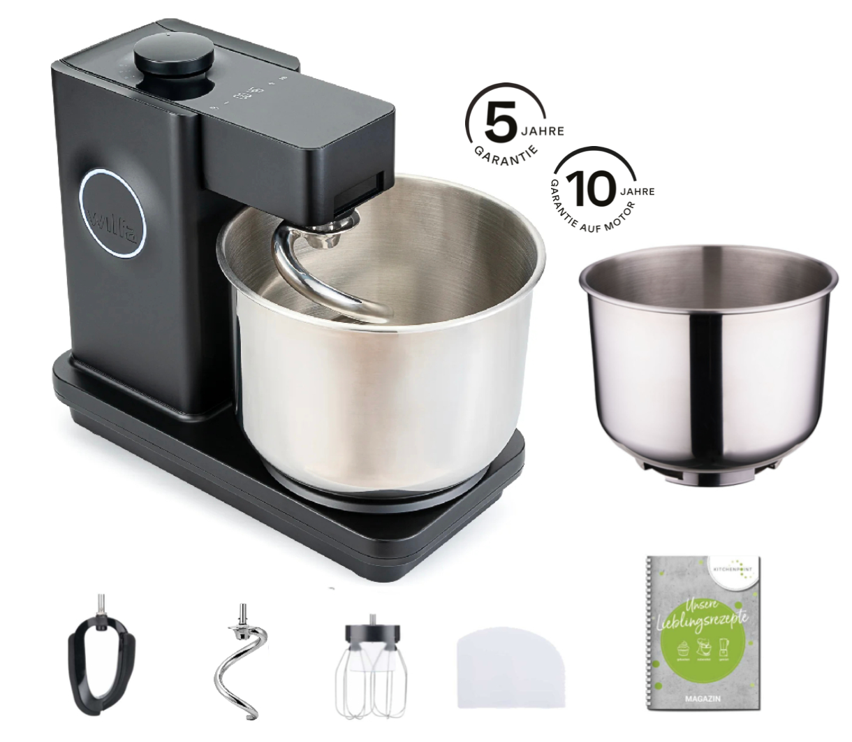 Wilfa Küchenmaschine Probaker Timer schwarz - Schüssel Set Wilfa Küchenmaschine Probaker Timer schwarz - Schüssel Set