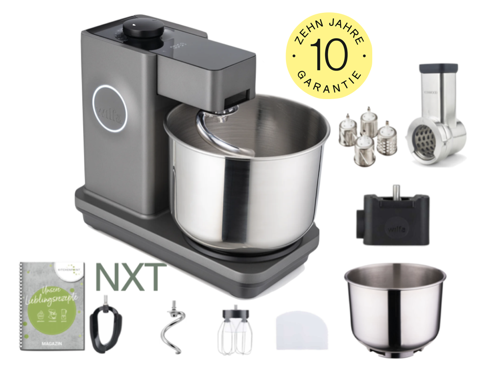 Wilfa Küchenmaschine PROBAKER NXT, Grau - Gemüse Mega Set