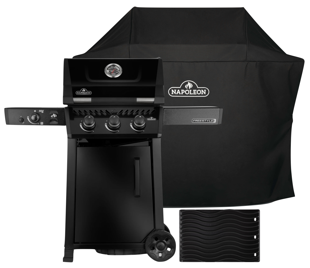 Napoleon Freestyle Pro 365 schwarz mit Sizzle Zone inkl. Abdeckhaube und Gussplatte - Modell 2026