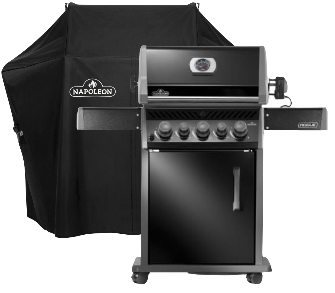 Napoleon Rogue 425 mit Heck- und Seitenbrenner inkl. Drehspieß und Abdeckhaube - Modell 2025