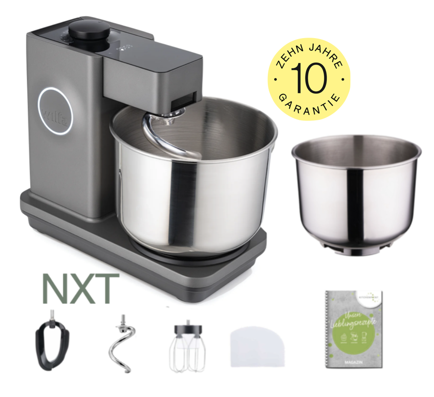 Wilfa Küchenmaschine PROBAKER NXT, Grau - Schüssel Set