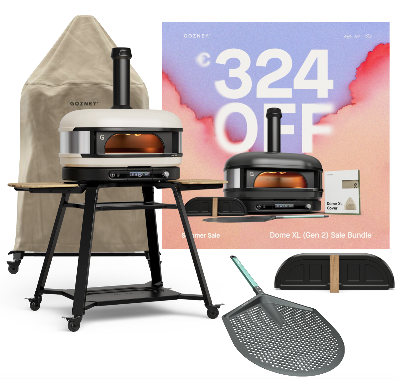 Gozney Dome Gen 2.0 XL Creme - Set inkl. Gestell