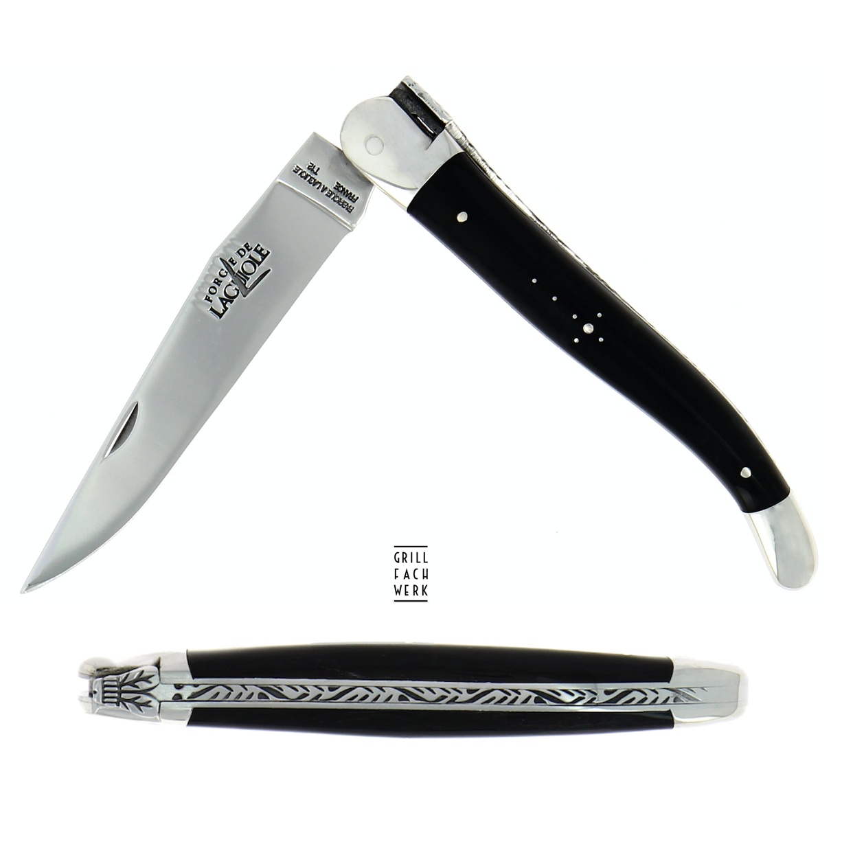 Forge de Laguiole Taschenmesser 12cm - schwarzes Horn Forge de Laguiole Taschenmesser 12cm - schwarzes Horn