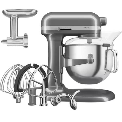 KitchenAid Küchenmaschine 6,6L ARTISAN - Medallion Silber - BBQ Set