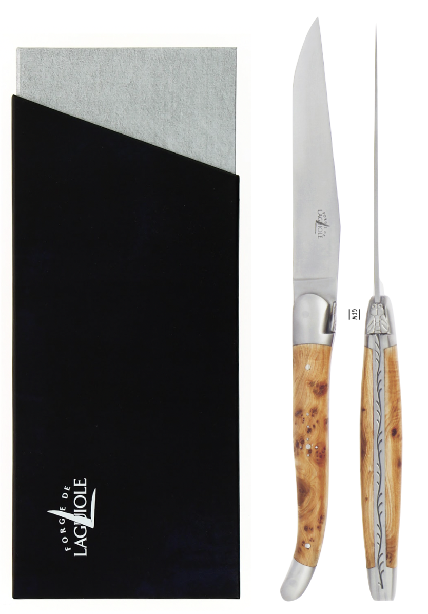 Forge de Laguiole Steakmesser 2er Set - Wacholderholz Forge de Laguiole Steakmesser 2er Set - Wacholderholz