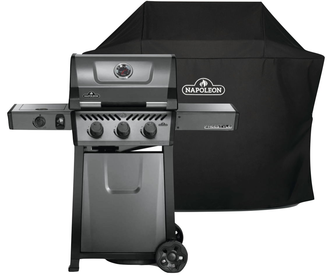 Napoleon Freestyle 365, 3 Hauptbrenner, mit Seitenbrenner, Graphit - inkl. Abdeckhaube