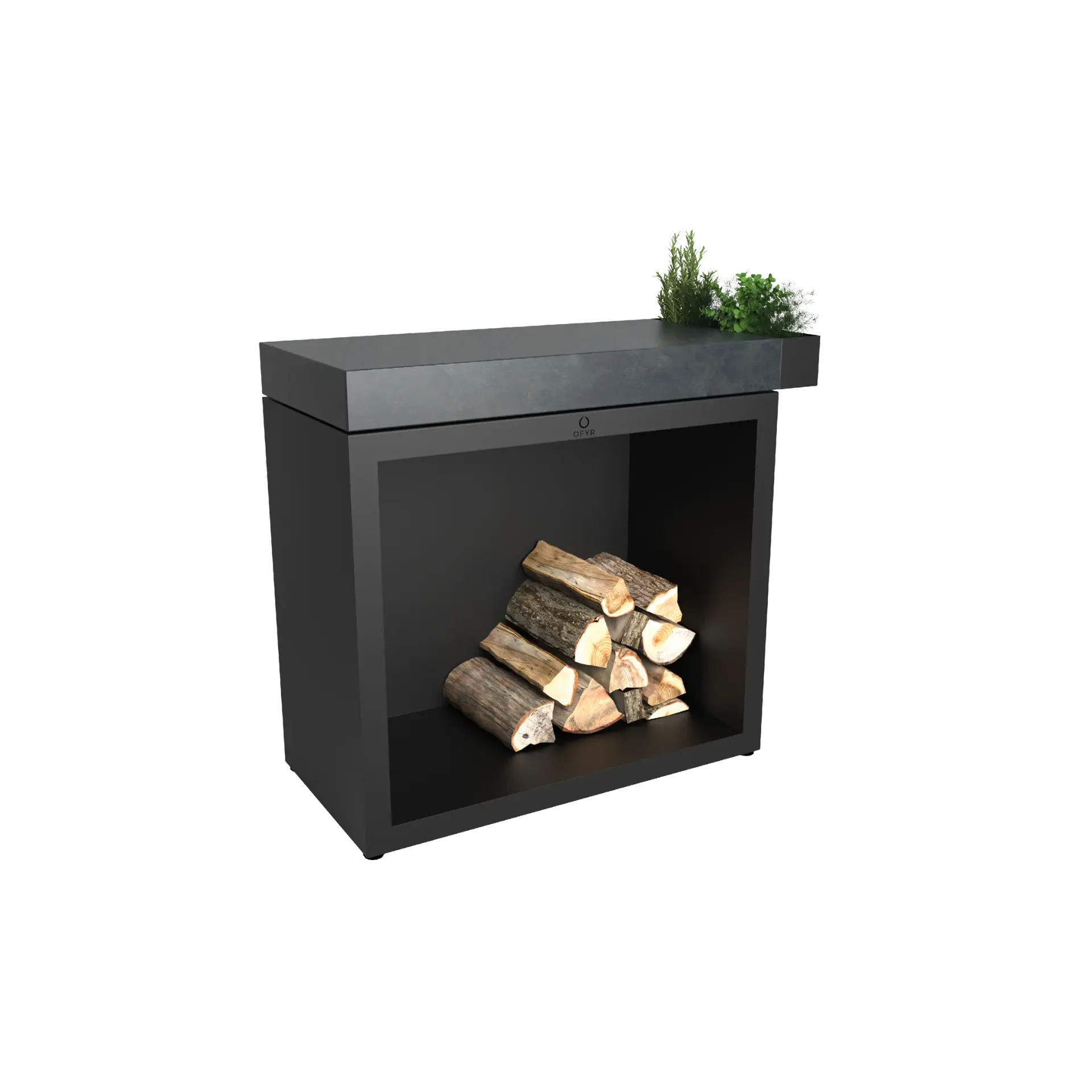 OFYR Butcher Block Storage 90 Black Ceramic Dark Grey