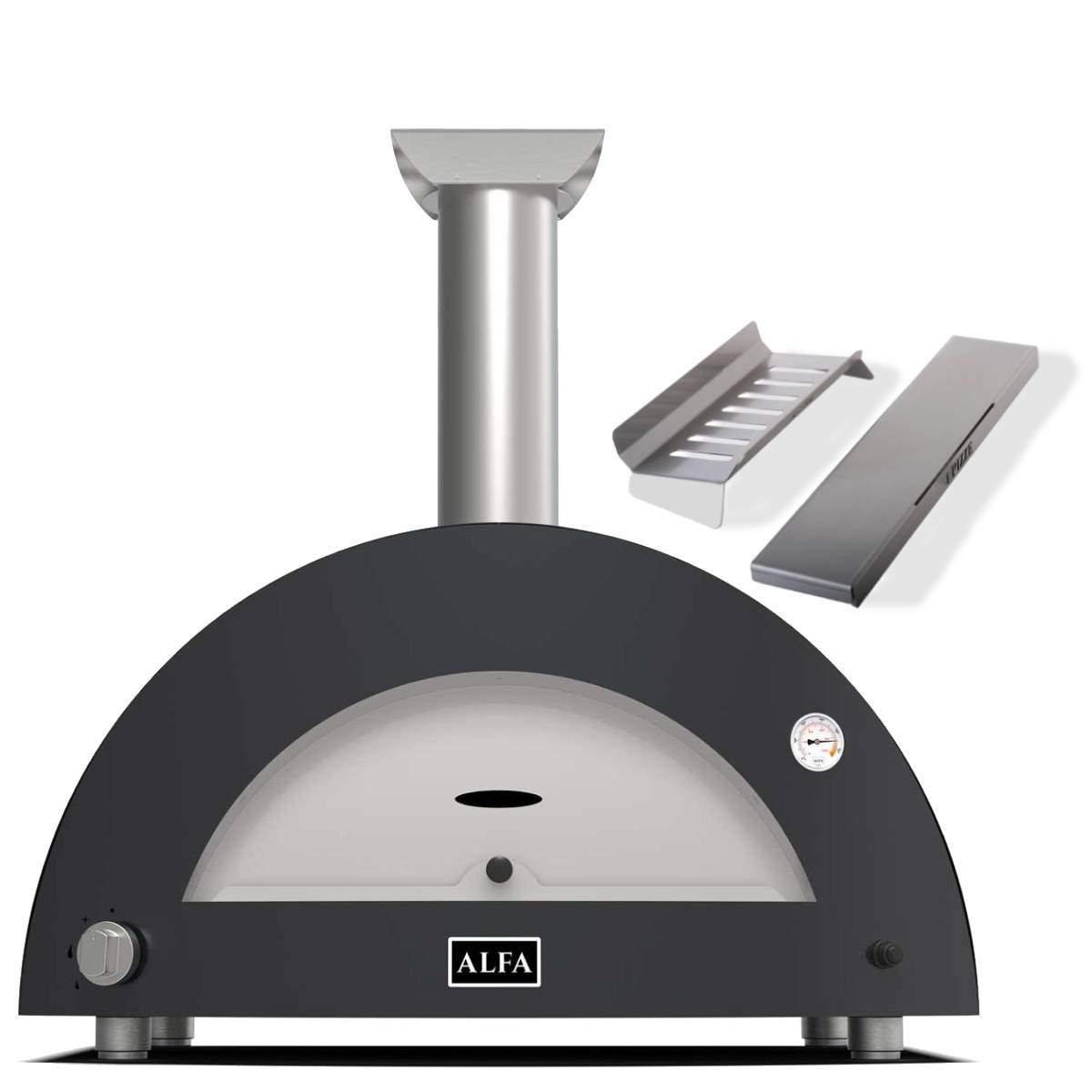 Alfa Moderno Gasofen 3 Pizze Holz Set - schiefer grau Alfa Moderno Gasofen 3 Pizze Holz Set - schiefer grau