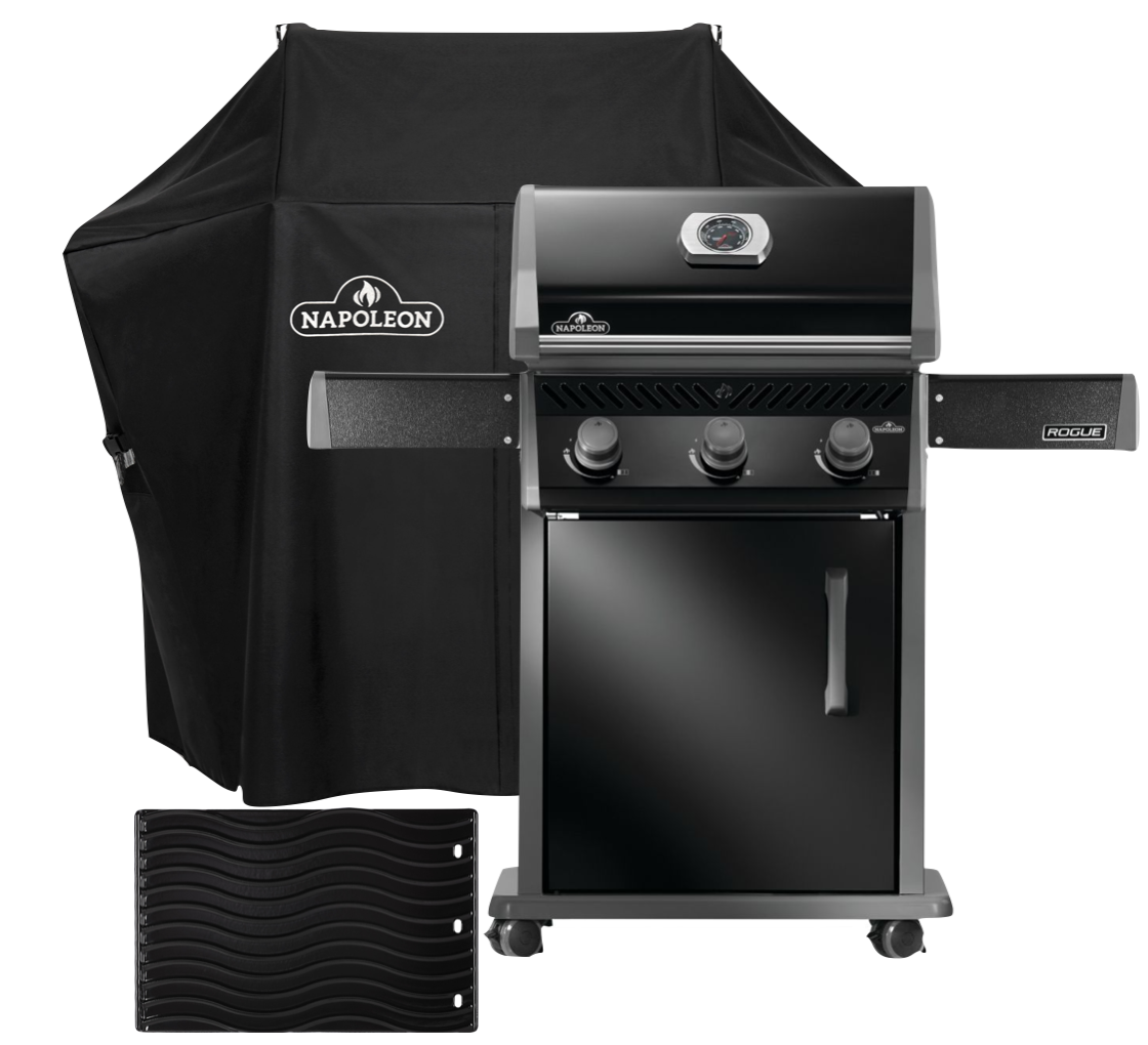 Napoleon Rogue 425 schwarz - inkl. Abdeckhaube und Gussplatte
