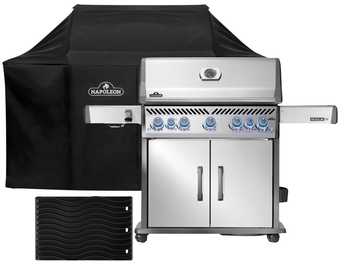 Napoleon Rogue PRO-S 625 mit Edelstahl Rosten inkl. Abdeckhaube und Gussplatte - Modell 2025