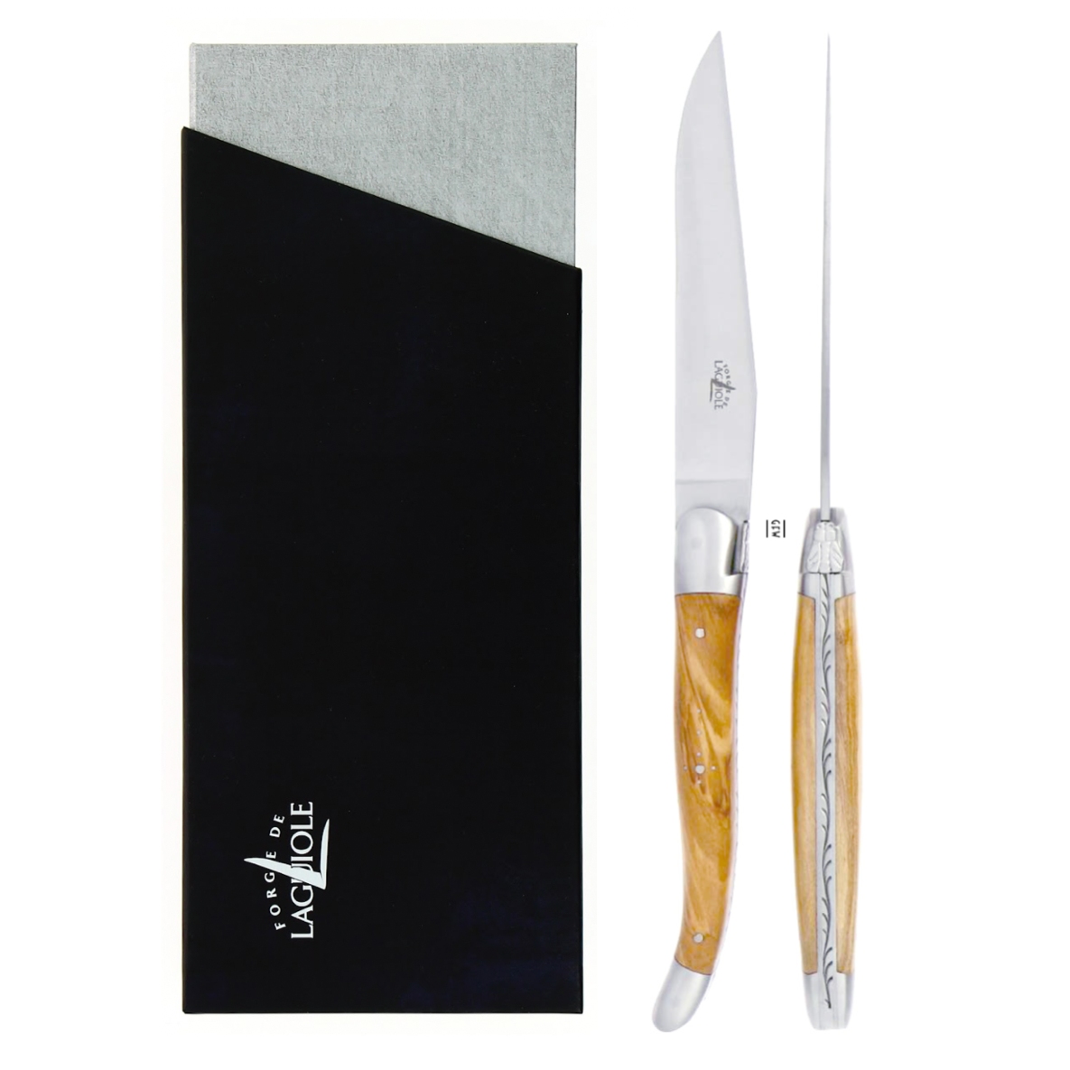 Forge de Laguiole Steakmesser 2er Set - Olivenholz Forge de Laguiole Steakmesser 2er Set - Olivenholz