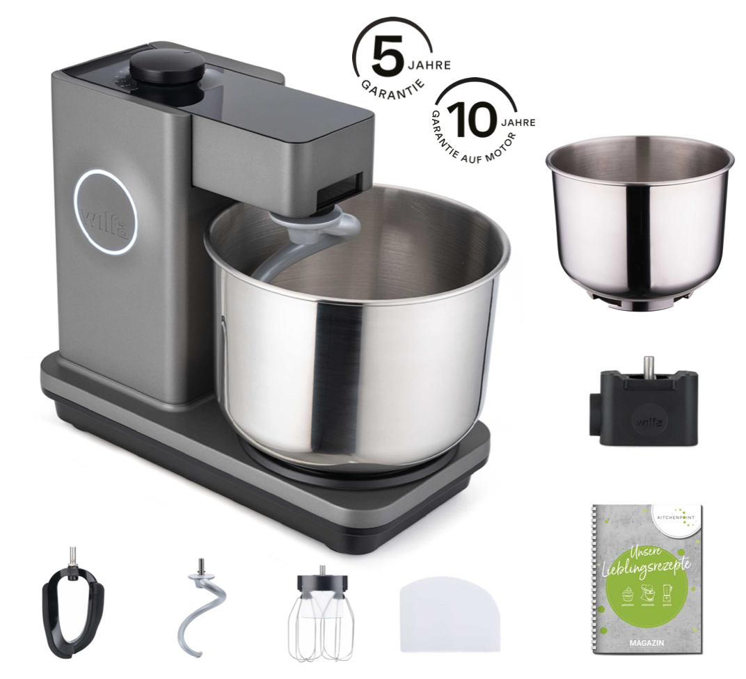 Wilfa Küchenmaschine Probaker grau - Schüssel Set inkl. Adapter Wilfa Küchenmaschine Probaker grau - Schüssel Set inkl. Adapter